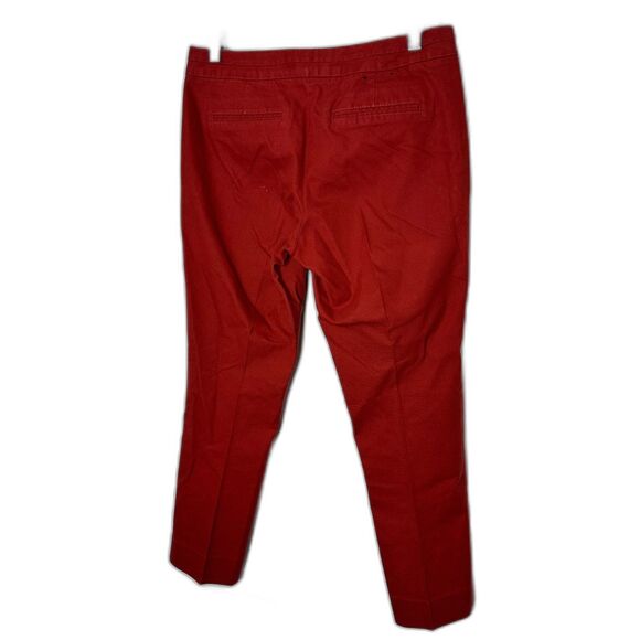 Banana Republic Hampton Fit Red Ankle Pants Women’s Size 4 Stretch Cotton - Picture 2 of 8